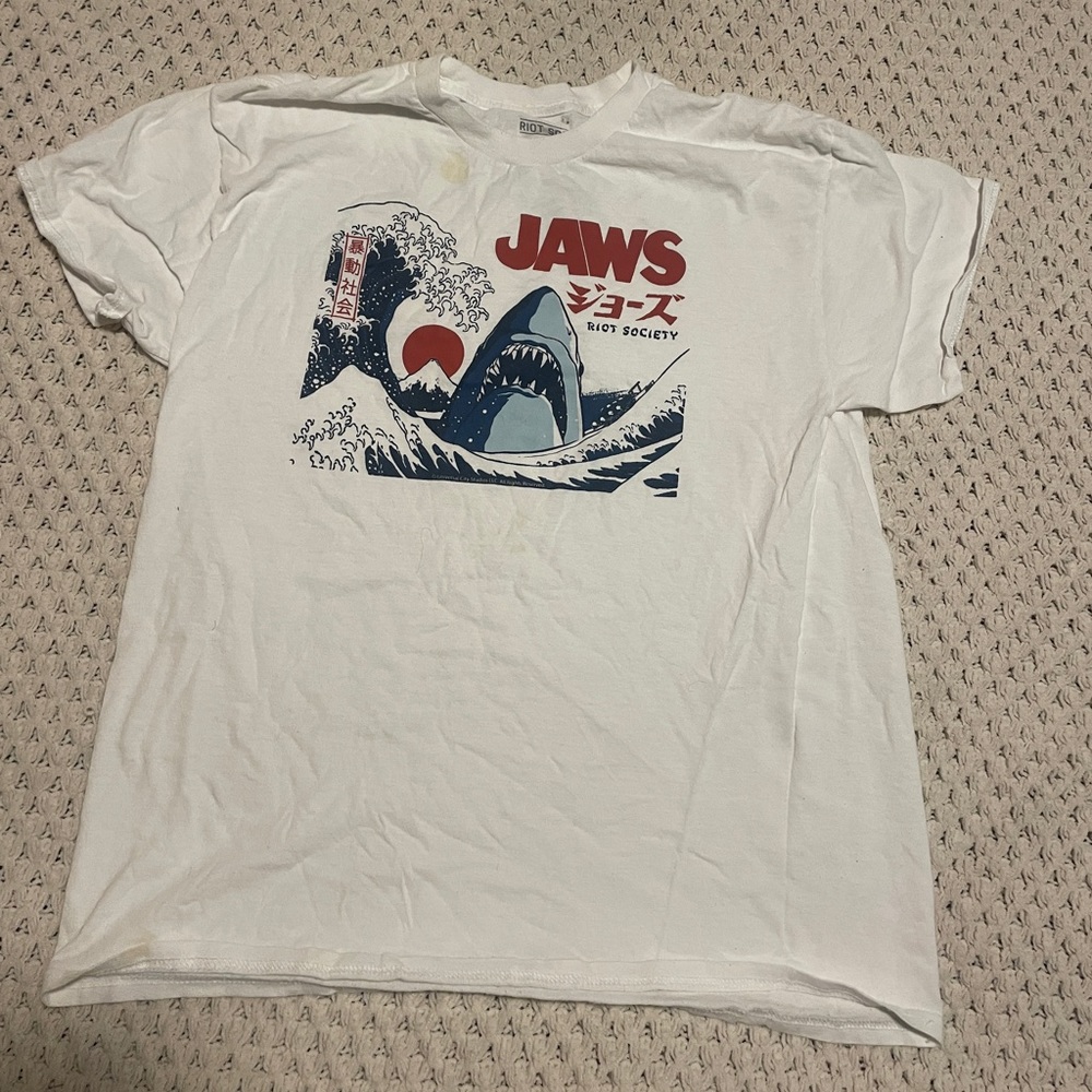 Jaws and great wave tshirt